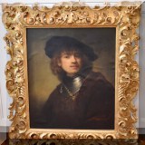 A01a. Louis Bardi reproduction of a Rembrandt painting. Repaired. 